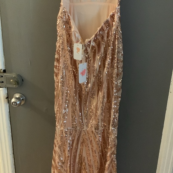 Nwt l’atiste by Amy sequin maxi backless mermaid fairy prom evening dress - Picture 4 of 5